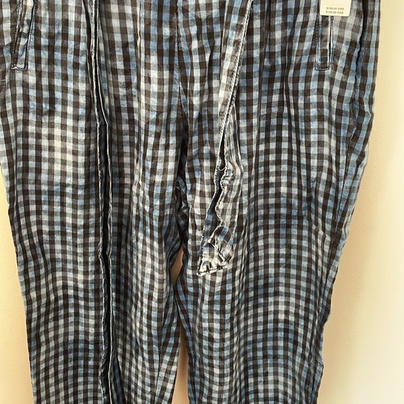 BNWT Maeve by Anthropologie Maeve Gingham Plaid Blue Pants Size 6 - Picture 3 of 14